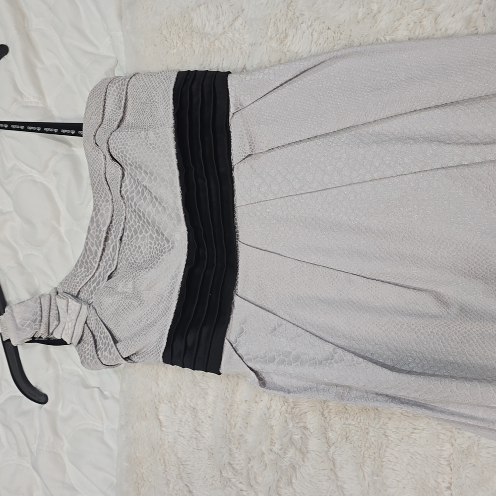 EUC Grayish Silver Dress With Light Print